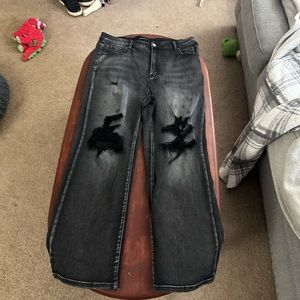 Risen distressed black jeans
